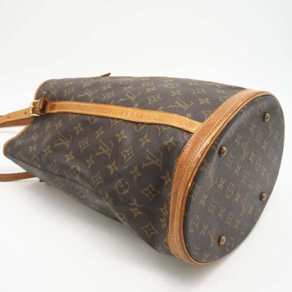 LOUIS VUITTON Monogram Bucket GM M42236 Handbag in Brown Coated Canvas for Women